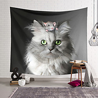 Wall Tapestry Art Decor Blanket Curtain Hanging Home Bedroom Living Room Decoration Cute White Cat