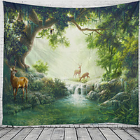 Wall Tapestry Art Decor Blanket Curtain Hanging Home Bedroom Living Room Decoration Forest View miniinthebox