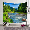 wall tapestry art decor blanket curtain hanging home bedroom living room decoration hillside green trees green grass river polyester miniinthebox