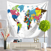 Wall Tapestry Art Decor Blanket Curtain Hanging Home Bedroom Living Room Decoration Map miniinthebox