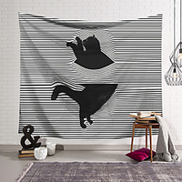 Wall Tapestry Art Decor Blanket Curtain Hanging Home Bedroom Living Room Decoration Naughty Black Cat