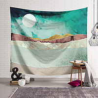 Wall Tapestry Art Decor Blanket Curtain Hanging Home Bedroom Living Room Decoration Polyester Abstract Mountains Sunrise Sunset Oil Painting Pattern