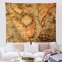 Wall Tapestry Art Decor Blanket Curtain Hanging Home Bedroom Living Room Decoration Polyester Ancient World Map miniinthebox