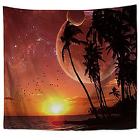 Wall Tapestry Art Decor Blanket Curtain Hanging Home Bedroom Living Room Decoration Polyester Beach Sunset miniinthebox