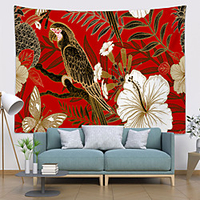 Wall Tapestry Art Decor Blanket Curtain Hanging Home Bedroom Living Room Decoration Polyester Bird Parrot Flowers Leaf