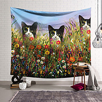Wall Tapestry Art Decor Blanket Curtain Hanging Home Bedroom Living Room Decoration Polyester Cat miniinthebox