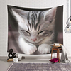 Wall Tapestry Art Decor Blanket Curtain Hanging Home Bedroom Living Room Decoration Polyester Cute Cat Pattern