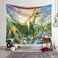 Wall Tapestry Art Decor Blanket Curtain Hanging Home Bedroom Living Room Decoration Polyester Dinosaur World