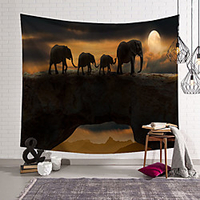 Wall Tapestry Art Decor Blanket Curtain Hanging Home Bedroom Living Room Decoration Polyester Elephant miniinthebox