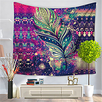 Wall Tapestry Art Decor Blanket Curtain Hanging Home Bedroom Living Room Decoration Polyester Feather miniinthebox