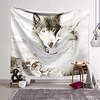 Wall Tapestry Art Decor Blanket Curtain Hanging Home Bedroom Living Room Decoration Polyester Fiber Animal White Wolf Lanting Design