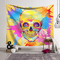 Wall Tapestry Art Decor Blanket Curtain Hanging Home Bedroom Living Room Decoration Polyester Fiber Novelty Still Life Color Graffiti Skull