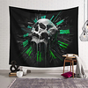 Wall Tapestry Art Decor Blanket Curtain Hanging Home Bedroom Living Room Decoration Polyester Fiber Novelty Still Life Skeleton Black and White Skull Clock Scale Green