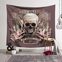 Wall Tapestry Art Decor Blanket Curtain Hanging Home Bedroom Living Room Decoration Polyester Fiber Novelty Still Life Skull Skull Flame Flag