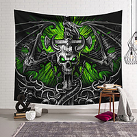 Wall Tapestry Art Decor Blanket Curtain Hanging Home Bedroom Living Room Decoration Polyester Fiber Skeleton Sword Dragon Lanting Design