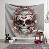 Wall Tapestry Art Decor Blanket Curtain Hanging Home Bedroom Living Room Decoration Polyester Fiber Still Life Weird Gray Skull with Red Pattern