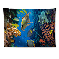 Wall Tapestry Art Decor Blanket Curtain Hanging Home Bedroom Living Room Decoration Polyester Fish Coral miniinthebox