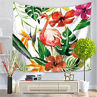 Wall Tapestry Art Decor Blanket Curtain Hanging Home Bedroom Living Room Decoration Polyester Flamingo Plant miniinthebox