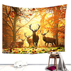 Wall Tapestry Art Decor Blanket Curtain Hanging Home Bedroom Living Room Decoration Polyester Forest Elk