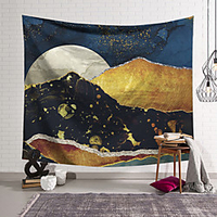 Wall Tapestry Art Decor Blanket Curtain Hanging Home Bedroom Living Room Decoration Polyester Forest Mountains Oil Painting Pattern