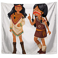 Wall Tapestry Art Decor Blanket Curtain Hanging Home Bedroom Living Room Decoration Polyester Indian Girl miniinthebox