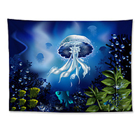 Wall Tapestry Art Decor Blanket Curtain Hanging Home Bedroom Living Room Decoration Polyester Jellyfish miniinthebox