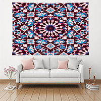 Wall Tapestry Art Decor Blanket Curtain Hanging Home Bedroom Living Room Decoration Polyester Plant Flower Floral Blooming Kaleidoscope Style