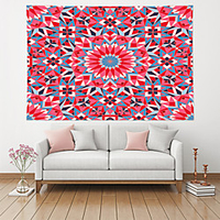 Wall Tapestry Art Decor Blanket Curtain Hanging Home Bedroom Living Room Decoration Polyester Plant Flower Floral Blooming Kaleidoscope Style