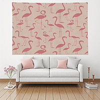 Wall Tapestry Art Decor Blanket Curtain Hanging Home Bedroom Living Room Decoration Polyester Red Flamingo