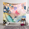 Wall Tapestry Art Decor Blanket Curtain Hanging Home Bedroom Living Room Decoration Polyester Retro Tropical Leaves Colorful Lotus