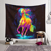 Wall Tapestry Art Decor Blanket Curtain Hanging Home Bedroom Living Room Decoration Polyester Running Horse
