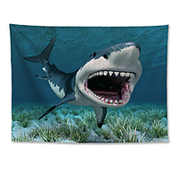 Wall Tapestry Art Decor Blanket Curtain Hanging Home Bedroom Living Room Decoration Polyester Shark miniinthebox