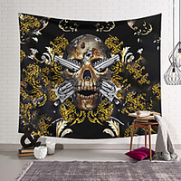 Wall Tapestry Art Decor Blanket Curtain Hanging Home Bedroom Living Room Decoration Polyester Skull miniinthebox