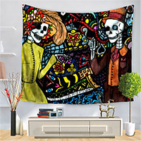 Wall Tapestry Art Decor Blanket Curtain Hanging Home Bedroom Living Room Decoration Polyester Skull miniinthebox