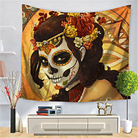 Wall Tapestry Art Decor Blanket Curtain Hanging Home Bedroom Living Room Decoration Polyester Skull Woman miniinthebox