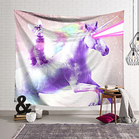 Wall Tapestry Art Decor Blanket Curtain Hanging Home Bedroom Living Room Decoration Polyester Unicorn Laser Eye Cat miniinthebox