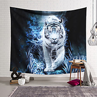 Wall Tapestry Art Decor Blanket Curtain Hanging Home Bedroom Living Room Decoration Polyester White Tiger miniinthebox