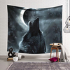 Wall Tapestry Art Decor Blanket Curtain Hanging Home Bedroom Living Room Decoration Polyester Wolf Under The Moon