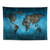 Wall Tapestry Art Decor Blanket Curtain Hanging Home Bedroom Living Room Decoration Polyester World Map miniinthebox