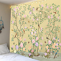Wall Tapestry Art Decor Blanket Curtain Picnic Tablecloth Hanging Home Bedroom Living Room Dorm Decoration Chinese Ink Painting Bird Animal Floral Plants Flower Blossom