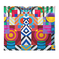 Wall Tapestry Art Decor Blanket Curtain Picnic Tablecloth Hanging Home Bedroom Living Room Dorm Decoration Colorful Geometric Color Block miniinthebox