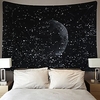 Wall Tapestry Art Decor Blanket Curtain Picnic Tablecloth Hanging Home Bedroom Living Room Dorm Decoration Galaxy Space Star Moon Constellations Astrology Black and White