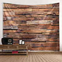 Wall Tapestry Art Decor Blanket Curtain Picnic Tablecloth Hanging Home Bedroom Living Room Dorm Decoration Geometric Rustic Wood Board Plank