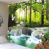 Wall Tapestry Art Decor Blanket Curtain Picnic Tablecloth Hanging Home Bedroom Living Room Dorm Decoration Nature Landscape Forest Tree River Animal miniinthebox