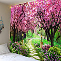 Wall Tapestry Art Decor Blanket Curtain Picnic Tablecloth Hanging Home Bedroom Living Room Dorm Decoration Nature Landscape Garden Tree Flower Blossom Pathway