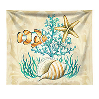 Wall Tapestry Art Decor Blanket Curtain Picnic Tablecloth Hanging Home Bedroom Living Room Dorm Decoration Ocean Shell Star miniinthebox