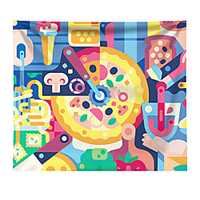 Wall Tapestry Art Decor Blanket Curtain Picnic Tablecloth Hanging Home Bedroom Living Room Dorm Decoration Pizza Colorful miniinthebox
