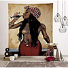 Wall Tapestry Art Decor Blanket Curtain Picnic Tablecloth Hanging Home Bedroom Living Room Dorm Decoration Polyester African American Black Girl View