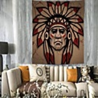 Wall Tapestry Art Decor Blanket Curtain Picnic Tablecloth Hanging Home Bedroom Living Room Dorm Decoration Polyester Ancient Indians