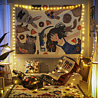 Wall Tapestry Art Decor Blanket Curtain Picnic Tablecloth Hanging Home Bedroom Living Room Dorm Decoration Polyester Animal Cartoon